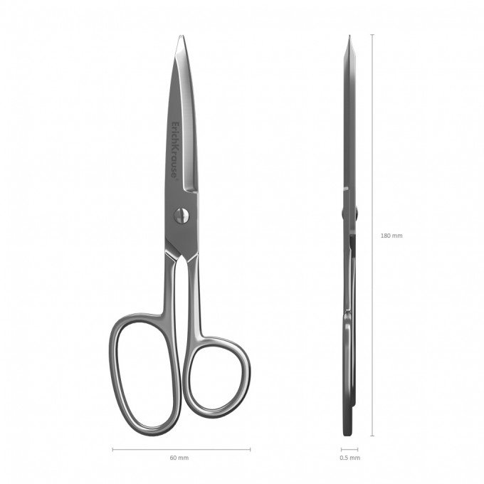 Forbici ErichKrause Ferro Full Metal 18 cm – Blister 1 pz – Lame 4D in Acciaio Inox