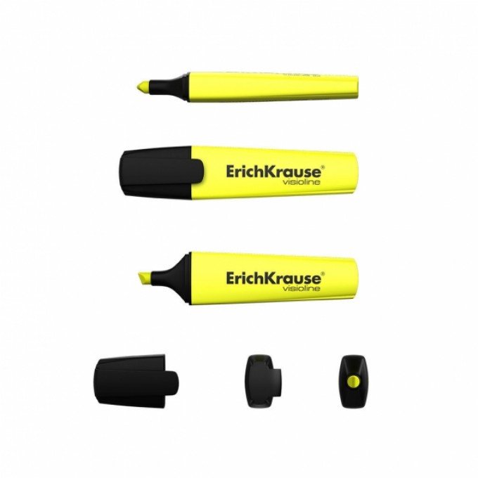 1 Evidenziatore fluorescente Erichkrause Visioline V-12 - Punta smussata - Inchiostro a base d'acqua - Colore giallo