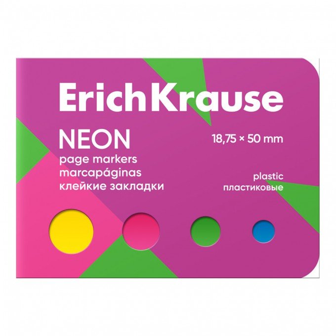 Segna pagina ErichKrause Neon, 18,75x50 mm, 100 fogli, 4 colori, cartone libro