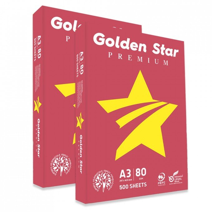 Carta A3 Golden star 80 gr - 2 risme