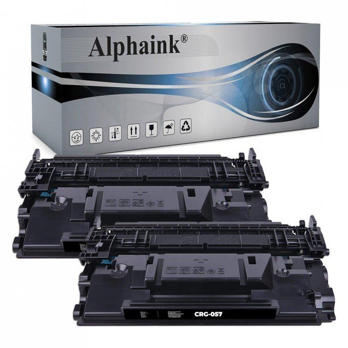 2 Toner Canon 057 CON CHIP Nero Compatibile