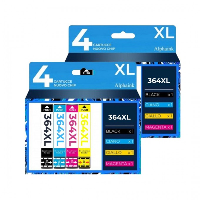 8 Cartucce HP 364XL N9J73AE Nero + Colore CON CHIP Compatibili