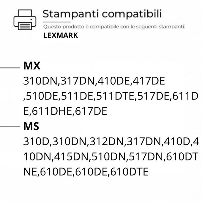 Tamburo Drum Lexmark DR-310-410-510 Nero Compatibile