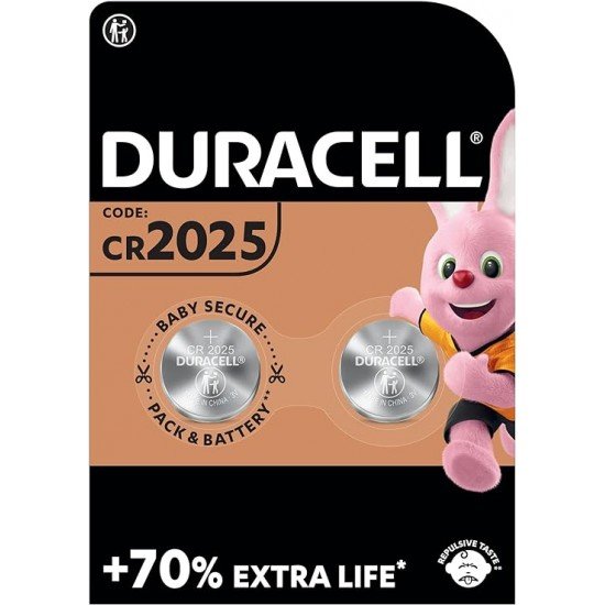 Batterie Duracell Alkaline CR2025 - 3V - 2 Pezzi
