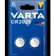 Batteria VARTA CR2025, confezione 2 pile in Litio a Bottone, Piatta, Specialistica, 3 Volts, Diametro 20mm, Altezza 1,6mm