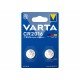 Batteria VARTA CR2016, confezione 2 pile in Litio a Bottone, Piatta, Specialistica, 3 Volts, Diametro 20mm, Altezza 1,6mm