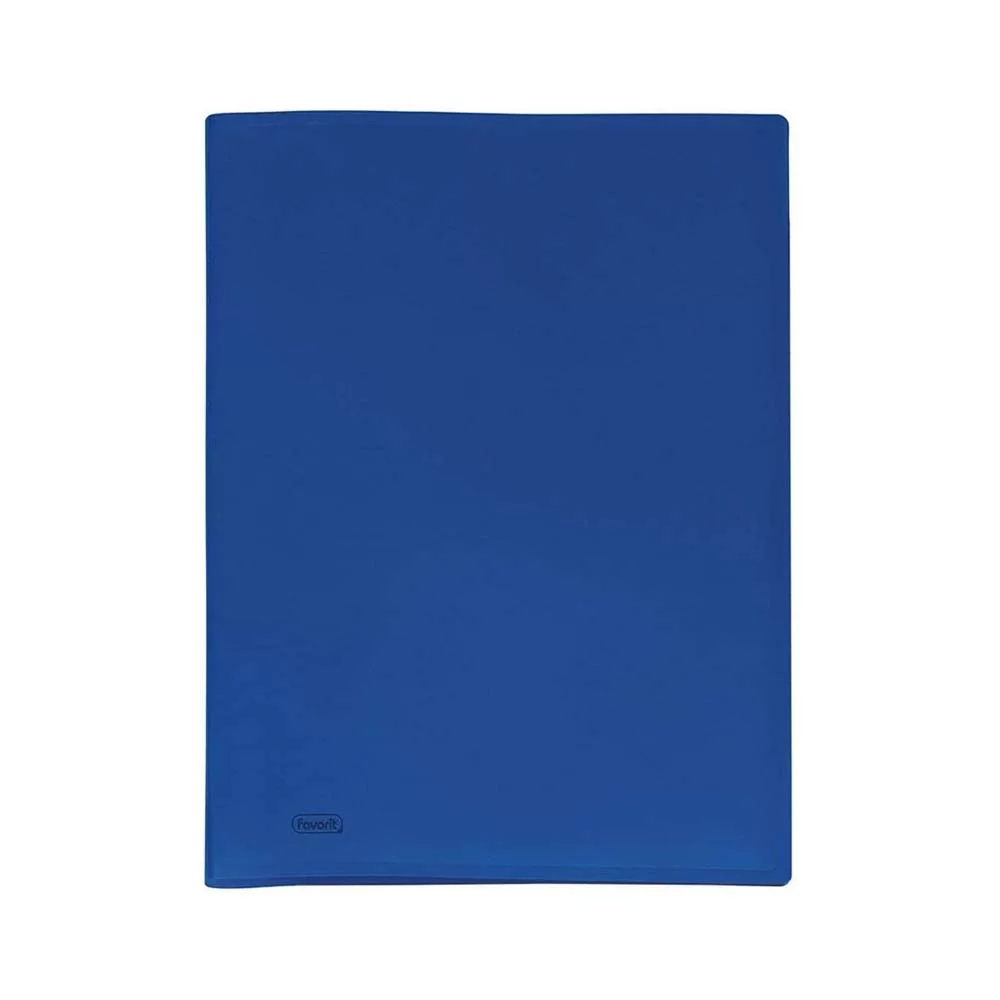Portalistino-Favorit-Formato-A4-20-Buste-Trasparenti-Finitura-in- Buccia-d'Arancia-Colore-Blu