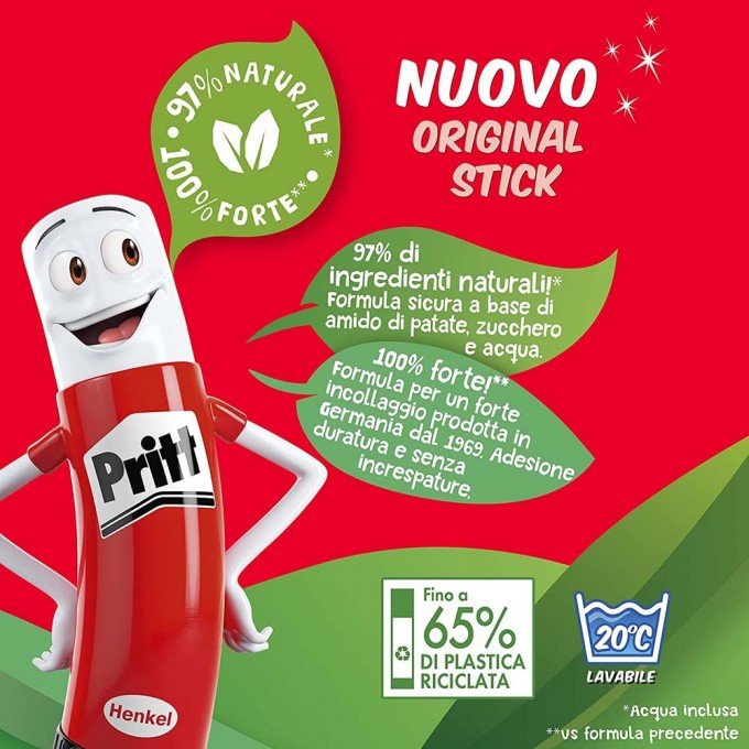 Pritt Colla Stick 11g con una tenuta forte per uso scuola e ufficio Pack da 1