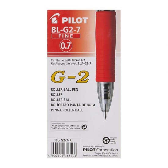 Pilot G 2 Penna Roller a Inchiostro Gel a Scatto Confezione da 12 Penne Colore Rosso