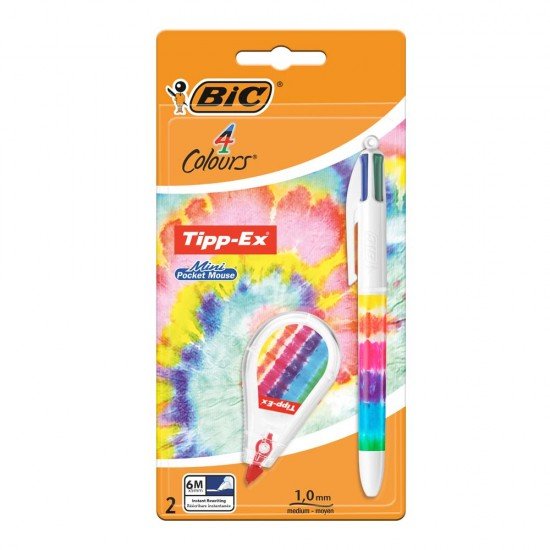 Penna a Scatto Bic 4 Colori Original Rainbow + correttore Confezione