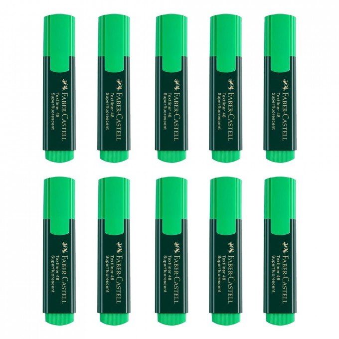 Faber Castell Set Evidenziatori Verde Textliner 48 - Confezione da 10