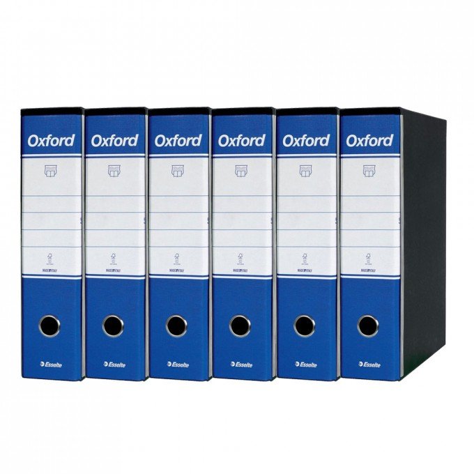 Esselte Oxford Registratore Archivio Dorso 8 cm G-85 Colore Blu Confezione da 6