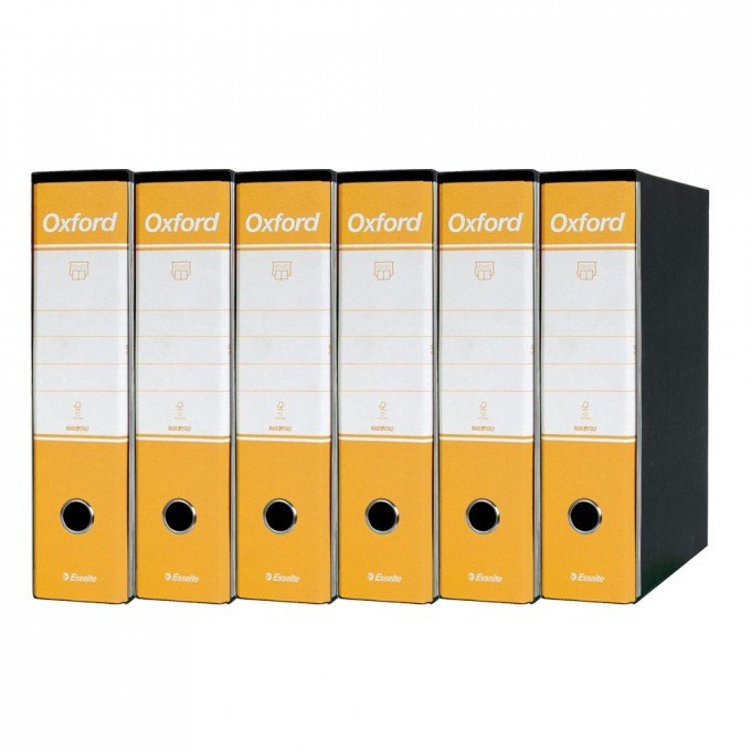 Esselte Oxford Registratore Archivio Dorso 8 cm G-85 Colore Giallo Confezione da 6
