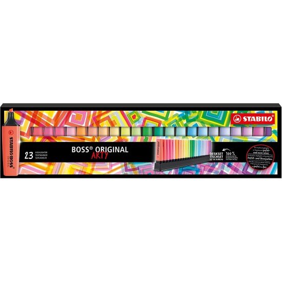 Stabilo Boss Original 23 Evidenziatori - Arty Edition - 9 Colori Neon + 14 Pastel