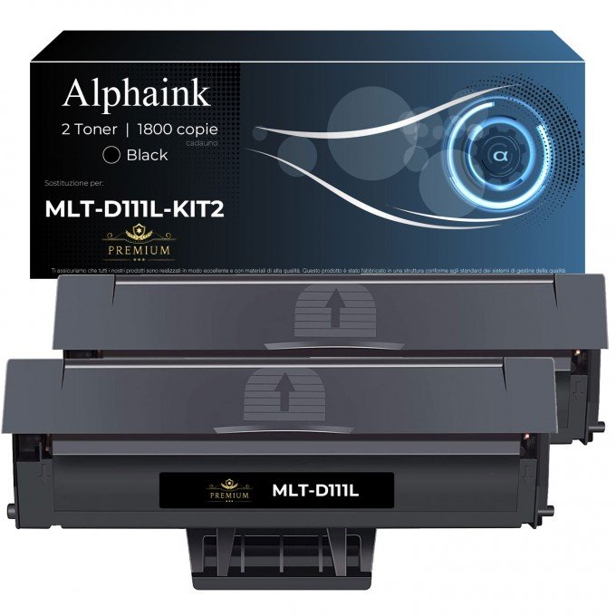 2 Toner Samsung MLT-D111L SU799A Nero Compatibili