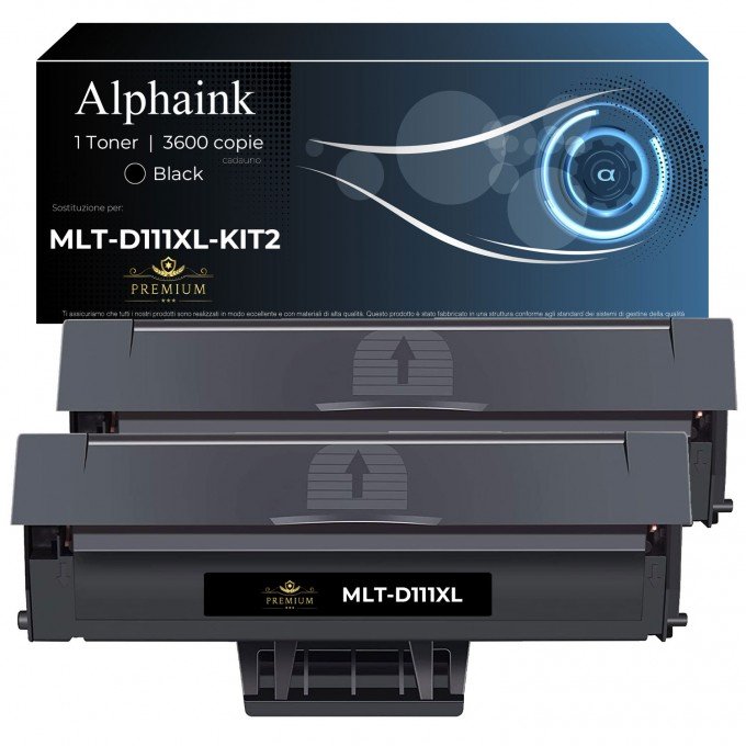 2 Toner Samsung MLT-D111XL Nero Compatibili