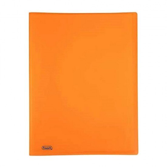 Portalistino Favorit Formato A4 40 Buste Trasparenti Finitura in Buccia d'Arancia Colore Arancione