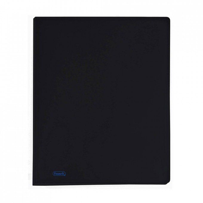 Portalistino Favorit Formato A4 40 Buste Trasparenti Finitura in Buccia d'Arancia Colore Nero