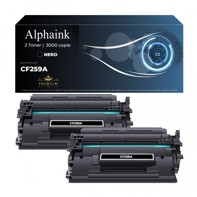 2 Toner HP CF259A 59A Nero CON CHIP Compatibile