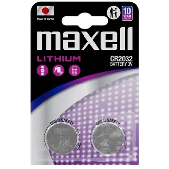 Batteria Maxell CR2032 – 2 Batterie al Litio 3 V – Pile a Bottone Originali
