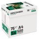 Carta A4 75 gr  Discovery Navigator - 5 Risme Per Stampante, Ufficio, Fotocopie, Multiuso - Bianca