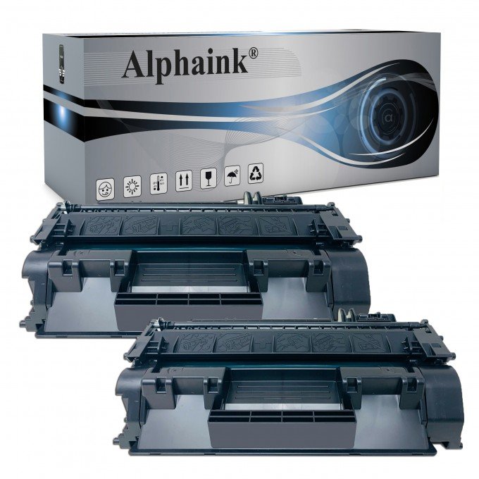 2 Toner HP CF280XXL-CE505XXL 80XXL 05XXL Nero Compatibili