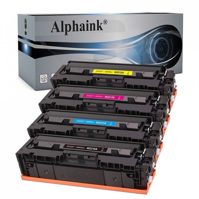 4 Toner per HP W2210A 207A MCVP Nero + Colore NO CHIP Compatibile