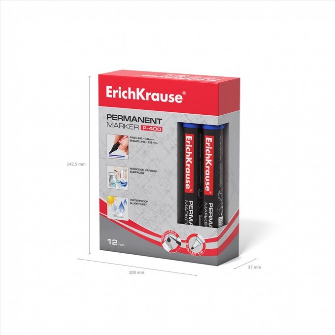 1 Marcatore permanente ErichKrause P-400, colore inchiostro Blu