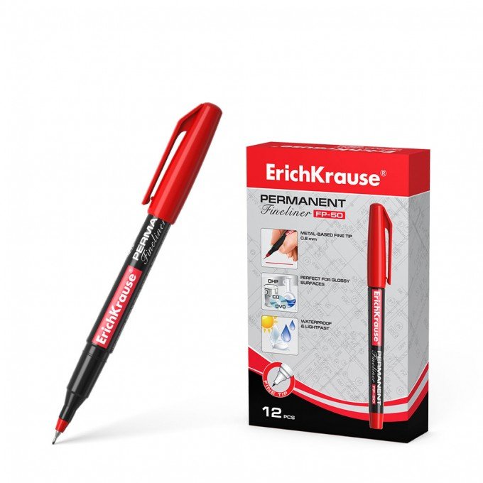 1 Marcatore permanente ErichKrause FP-50 Rosso