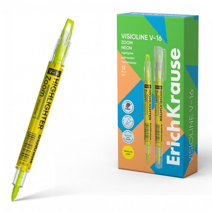 1 Evidenziatore doppia punta ErichKrause Visioline V-16 Zoom Neon, colore inchiostro: Verde