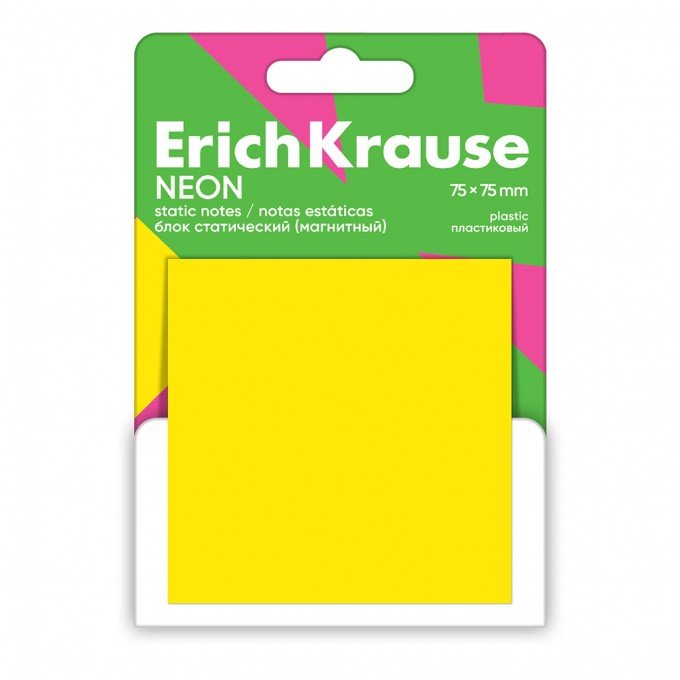 Post-it  ErichKrause Neon, 75х75х mm, 50 fogli, Giallo