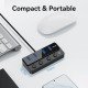 Hub USB 3.0 a 4 porte con interruttori di alimentazione individuali Vention – 1m, Nero