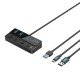Hub USB 3.0 a 4 porte con interruttori di alimentazione individuali Vention – 1m, Nero