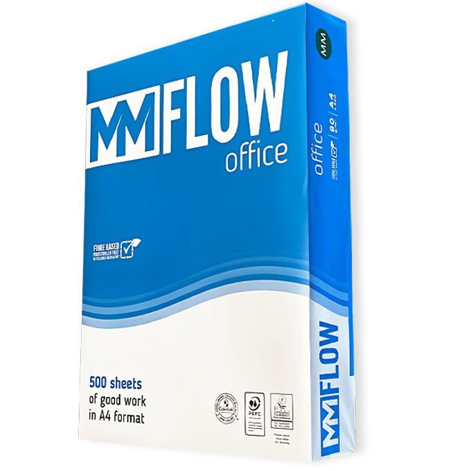 Carta A4 80 gr MM FLOW OFFICE - 10 Risme Per Stampante, Ufficio, Fotocopie, Multiuso - Bianca