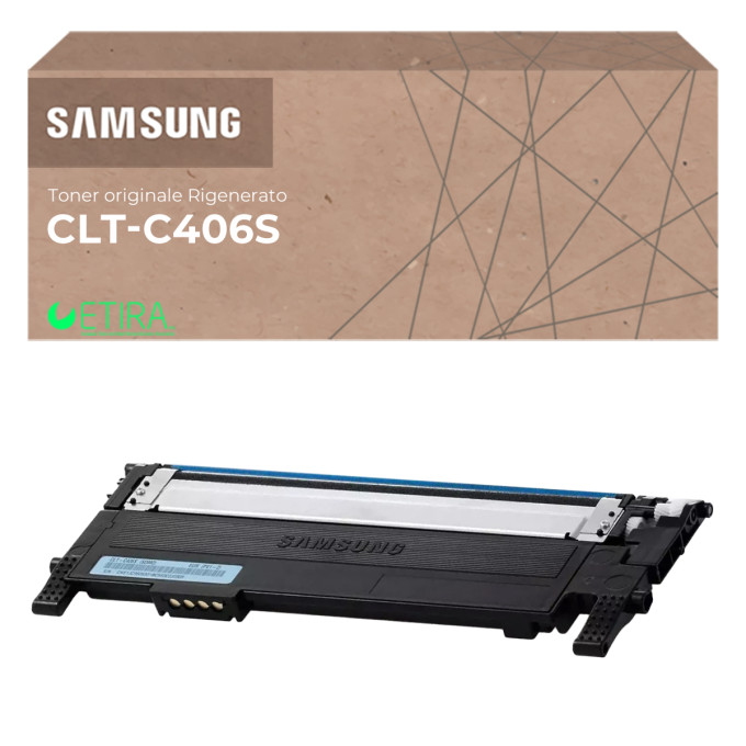 Toner Originale Rigenerato Samsung CLT-C406S ST984A Ciano