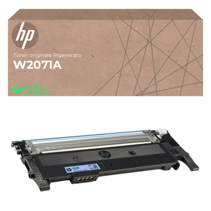 Toner Originale Rigenerato HP W2071A 117A Ciano Toner Originale Rigenerato HP W2071A 117A Ciano