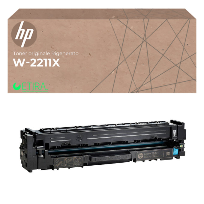 Toner Originale Rigenerato per HP W2211X 207X Ciano Toner Originale Rigenerato per HP W2211X 207X Ciano
