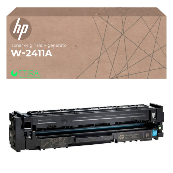 Toner Originale Rigenerato per HP W2411A 216A Ciano CON CHIP