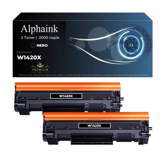 2 Toner HP W1420X 142X NO CHIP Nero Compatibile