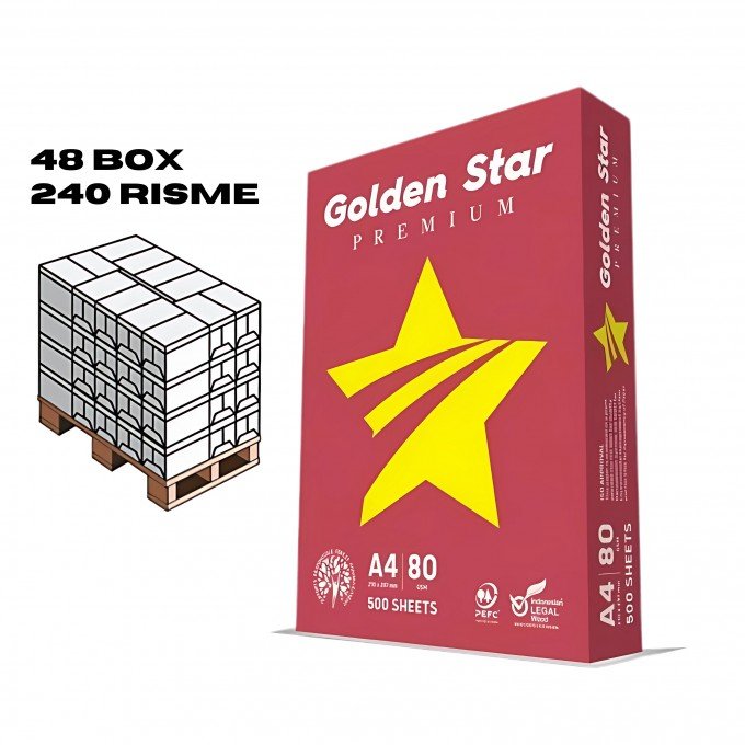 Bancale Carta A4 Golden Star 80 gr - 240 risme per fotocopie e stampe