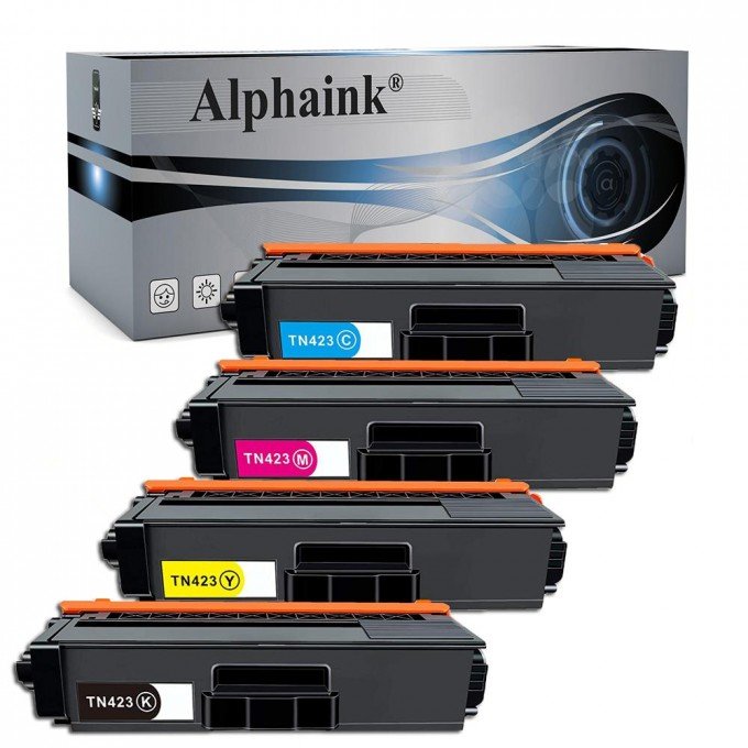 4 Toner Brother TN-423 Nero + Colore Compatibili