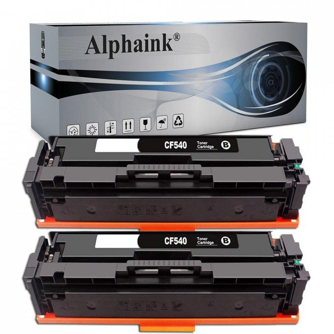 2 Toner HP CF540X 203X Nero Compatibile