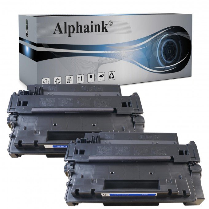 2 Toner HP CE255X 55X Nero Compatibili