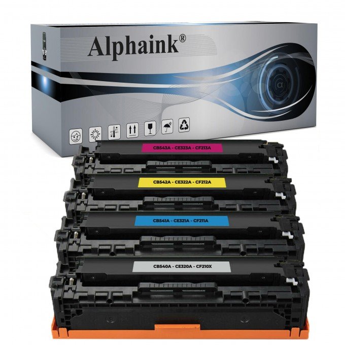 4 Toner HP CB540A-CE320-CF210X Nero + Colore Rigenerato