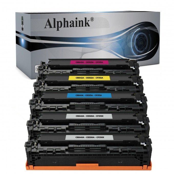 5 Toner HP CB540A-CE320-CF210X Nero + Colore Rigenerato