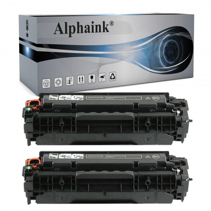 2 Toner HP CC530A-CE410X-CF380X Nero Rigenerato