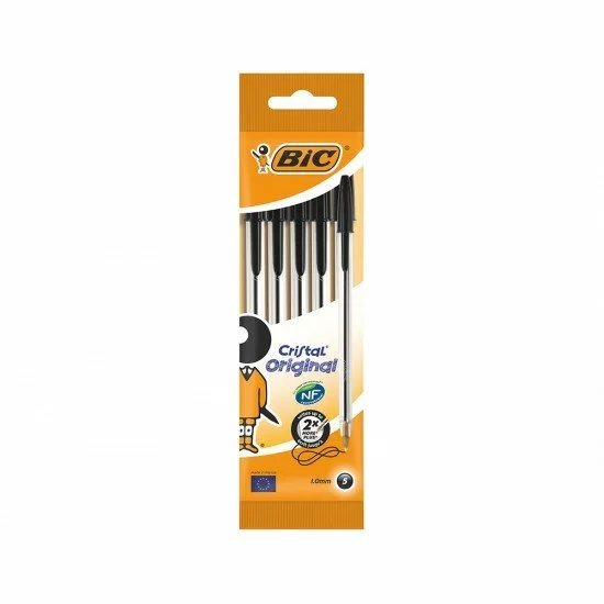 BIC-Penne-Nero -a-Sfera-Cristal-Original-Punta-Media-1-mm-Confezione-da-50-Penne