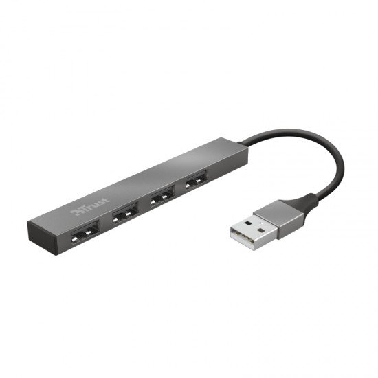 Trust Halyx Hub 4 porte USB 2.0 - Fino a 480 Mbps - Colore grigio