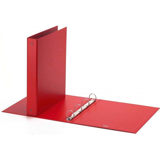 Favorit Raccoglitore, 22 x 30 cm, 4 Anelli Tondi da 30 mm, Rosso