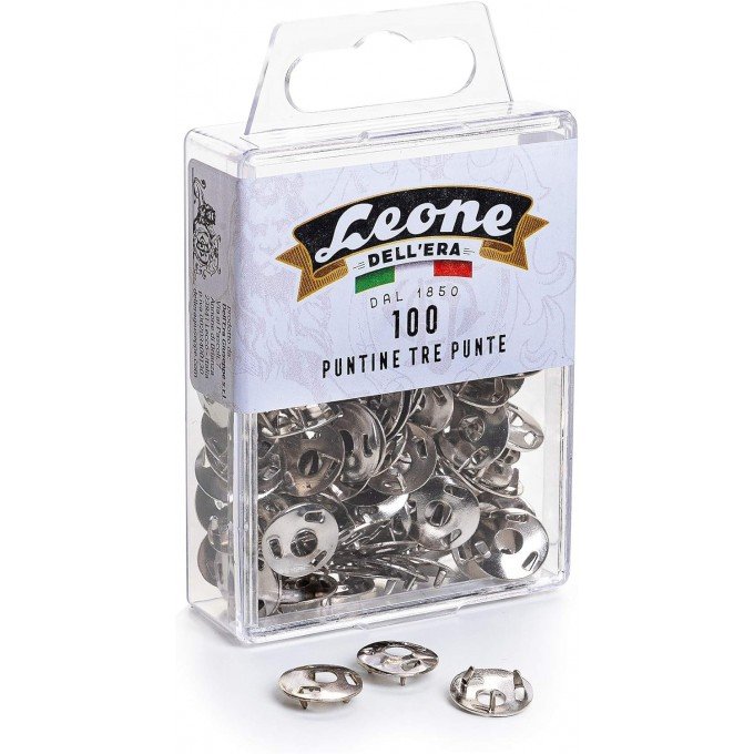 100 Puntine da disegno a tre punte Leone Dell'Era - Scatola appendibile - Made in Italy